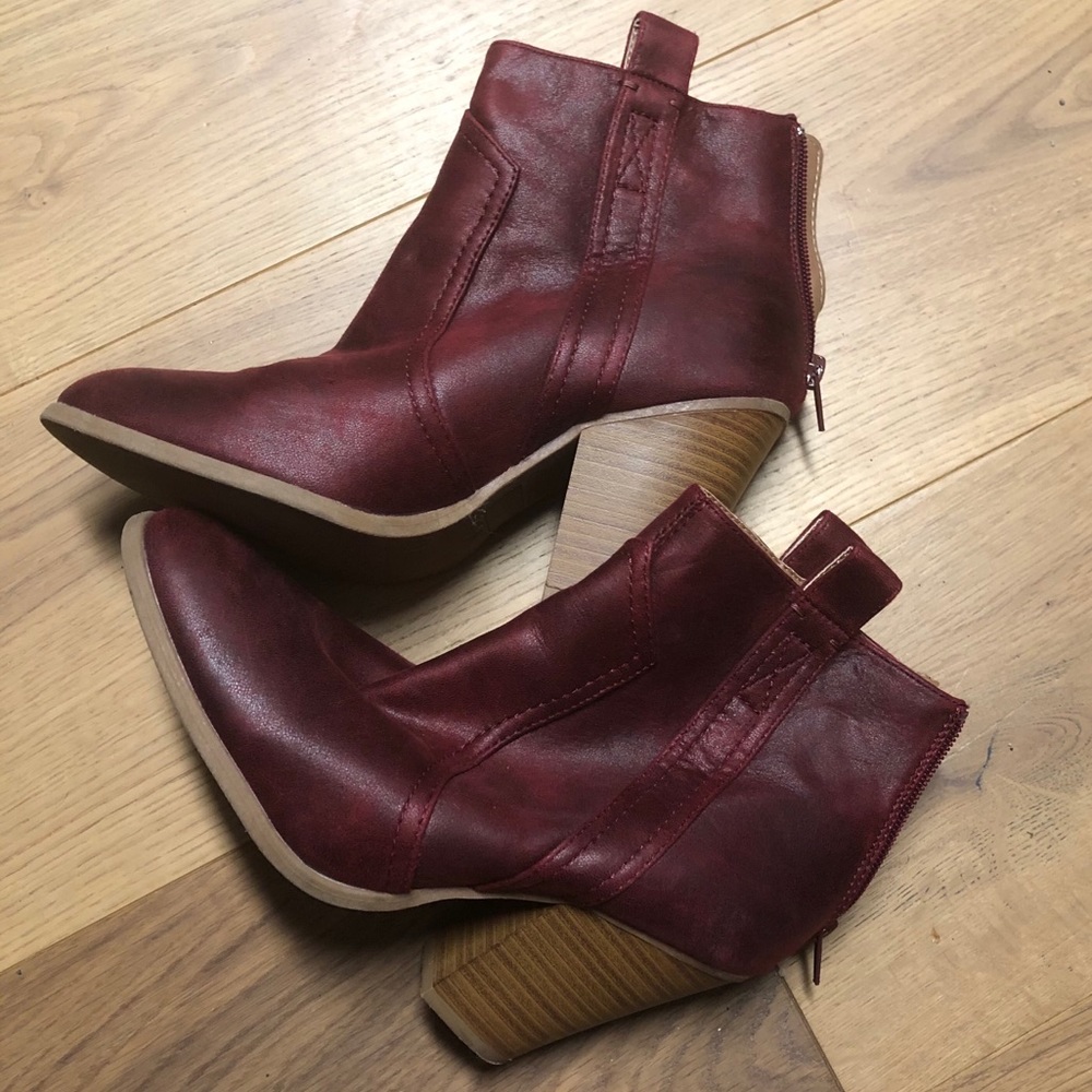 Hipster Ox Blood Ankle Boots
